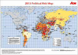Weltkarte für politische Risiken 2013 als PDF Download