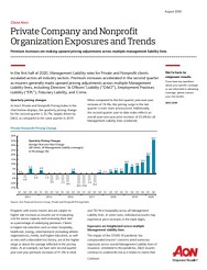 FSG Client Alert - Private Company and Nonprofit Organization Exposures and Trends