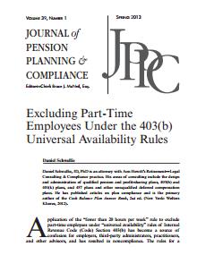 Excluding Part-Time Employees Under the 403(b) Universal Availability Rules