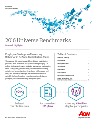 2016 universe benchmarks