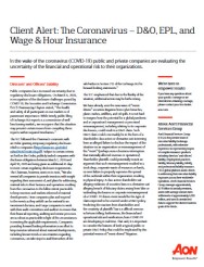 Client Alert: The Coronavisu - D&O, EPL, and Wage & Hour Insurance