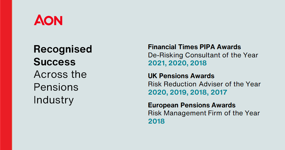 Recognised Success across the pensions industry
