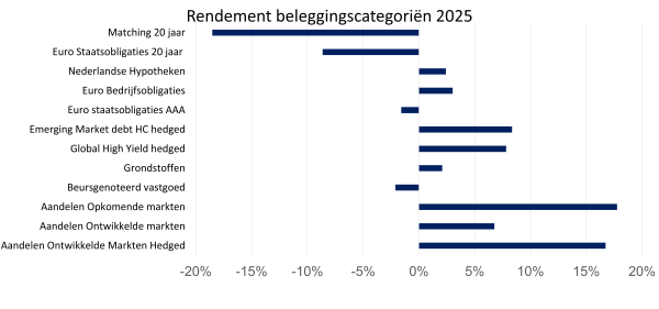 Rendement beleggingscategoriën 2025