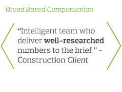 Intelligent team who deliver well-researched numbers to the brief - Construction Client
